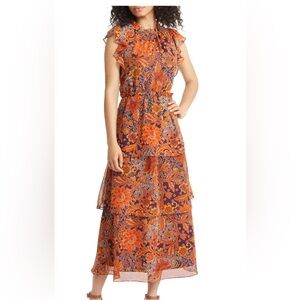 Julia Jordan Floral Ruffle Tiered Midi Dress